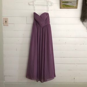 Azazie wisteria strapless bridesmaid dress